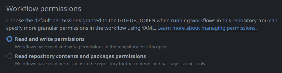 Workflow permissions